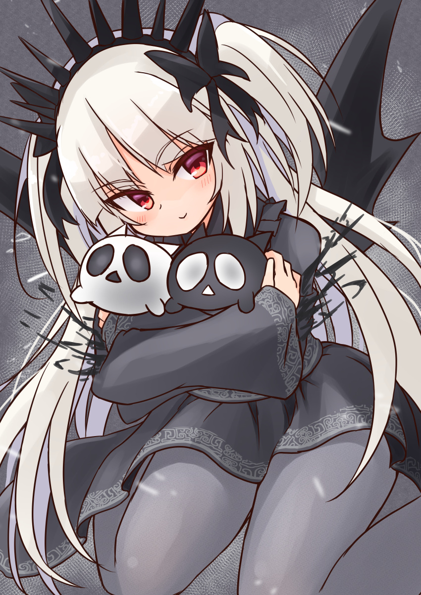 1girl, a_bao_a_qu_the_lightless_shadow, aaru_(r_platinum), absurdres, black_dress, creature, demon_girl, demon_wings