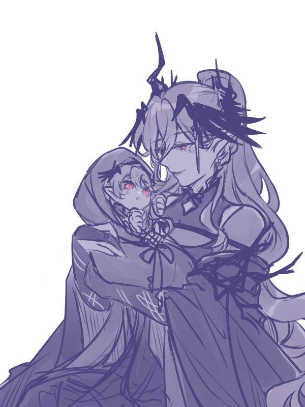 1boy, 1girl, aged_down, arknights, baby_carry, blanket, bridal_gauntlets, carrying