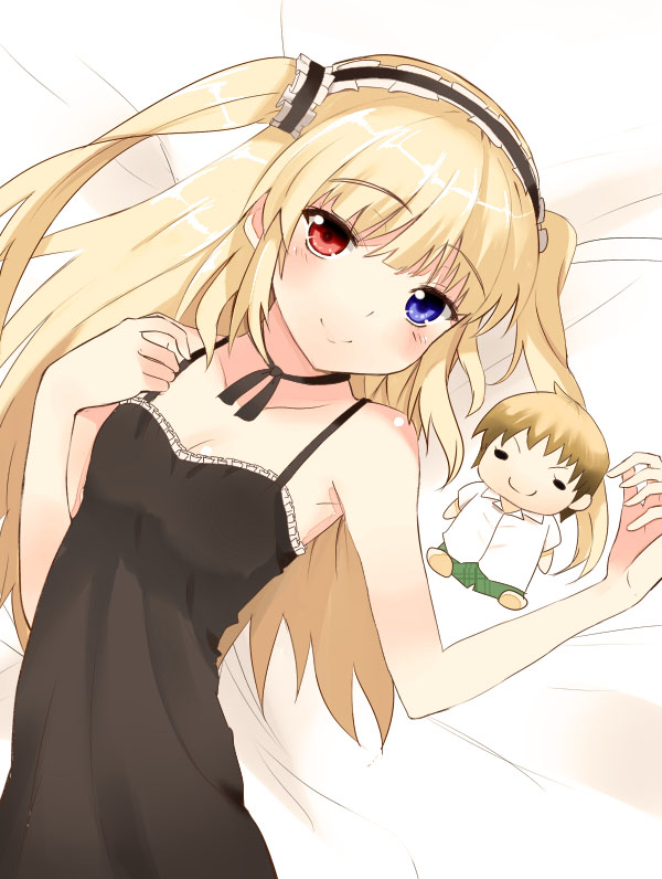 blue_eyes, boku_wa_tomodachi_ga_sukunai, character_doll, doll, dress, flat_chest, frills, gothic_lolita
