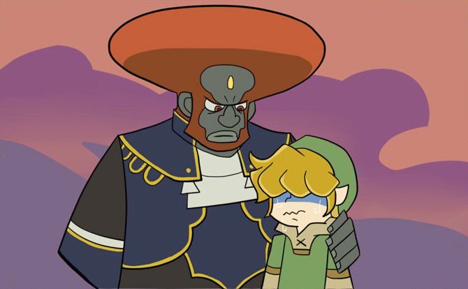 2boys, armor, blonde_hair, brief_(character), brief_(psg), dark_skin, ganondorf, garterbelt_(character)