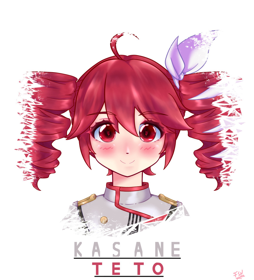 1girl, absurdres, ahoge, blush, bow, buttons, character_name, closed_mouth