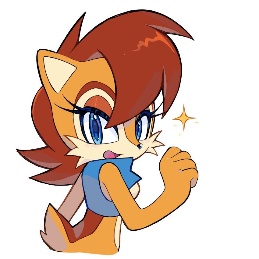 1girl, blue_eyes, blue_shirt, brown_hair, candleyy, chipmunk_ears, chipmunk_girl, chipmunk_tail