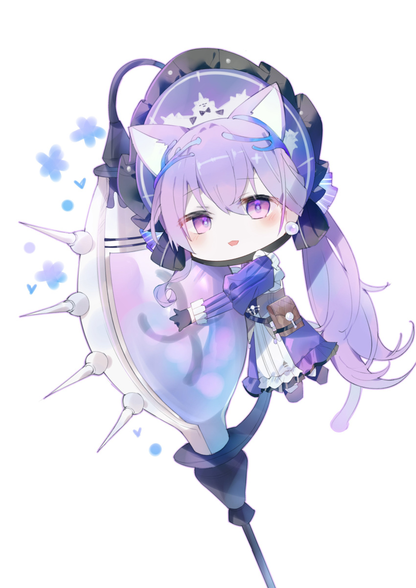 1girl, absurdres, animal_ears, bag, black_gloves, bonnet, brown_bag, cat_day