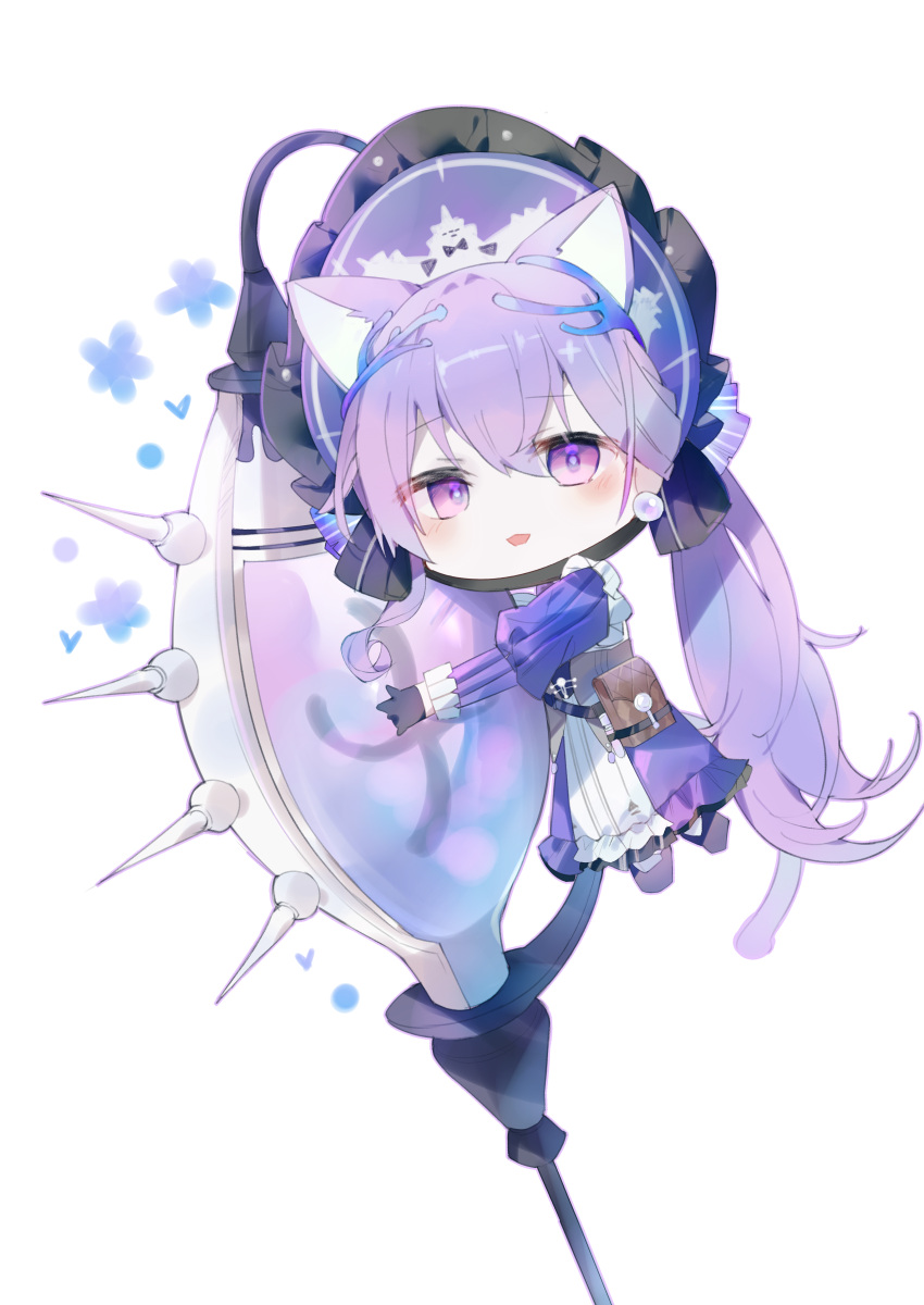 1girl, absurdres, animal_ears, bag, black_gloves, bonnet, brown_bag, cat_day