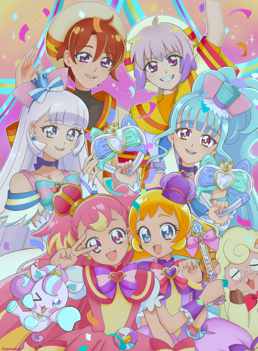 absurdres, cure, cure_friendy, cure_lillian, cure_nyammy, cure_wonderful, highres, magical, magical_girl, non-web_source, precure, satoru, toyama_daifuku, toyama_satoru, wonderful, wonderful_precure!
