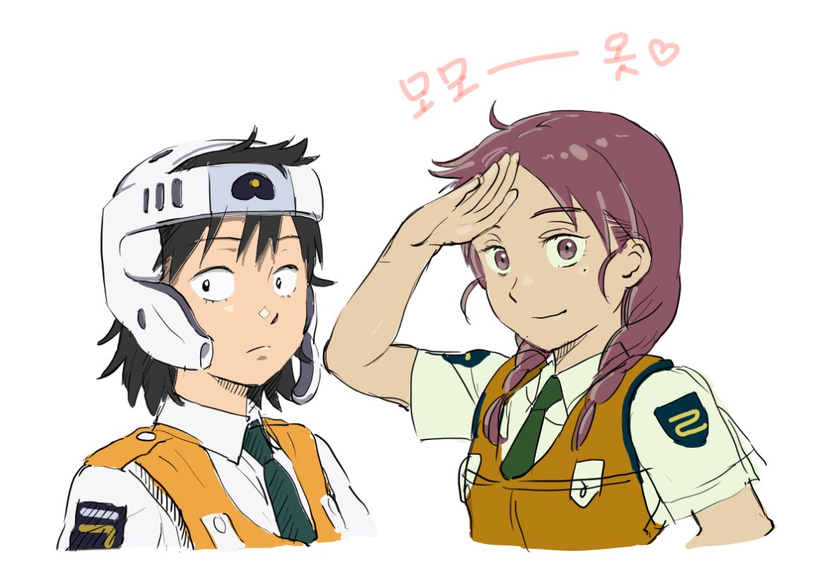 2girls, black_hair, braid, closed_mouth, collared_shirt, commentary_request, cosplay, futsuu_no_keion-bu