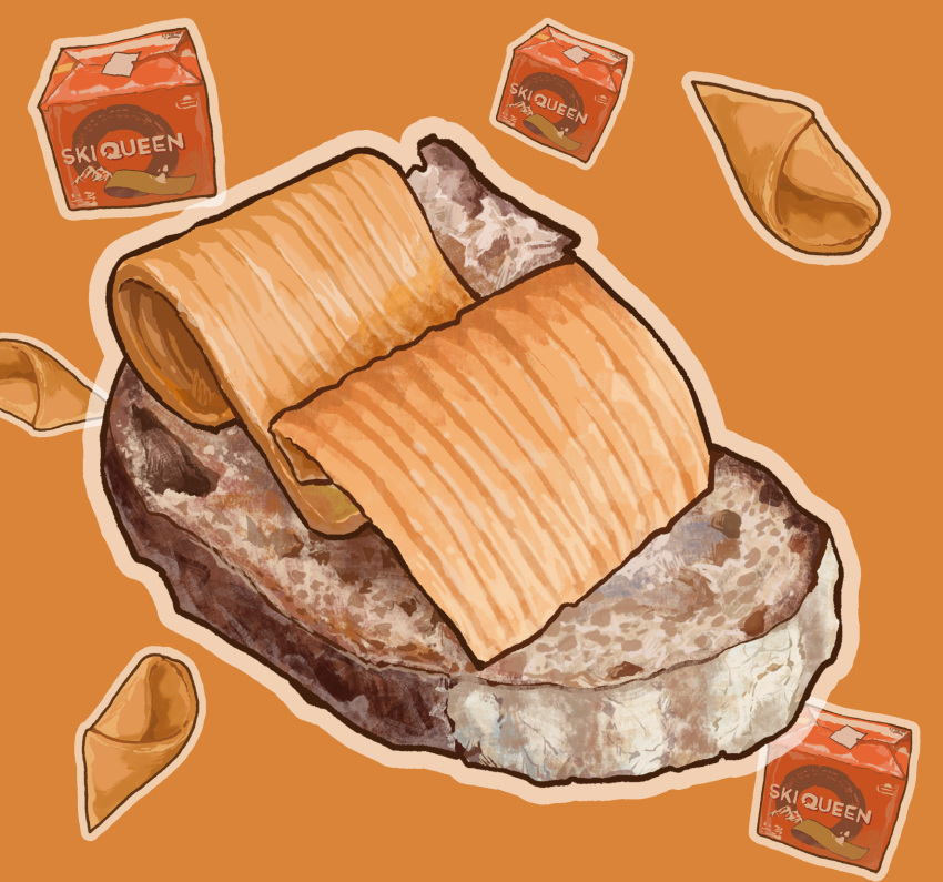 bread, bread_slice, bukepan_menpou, cheese, food, food_focus, gjetost, highres