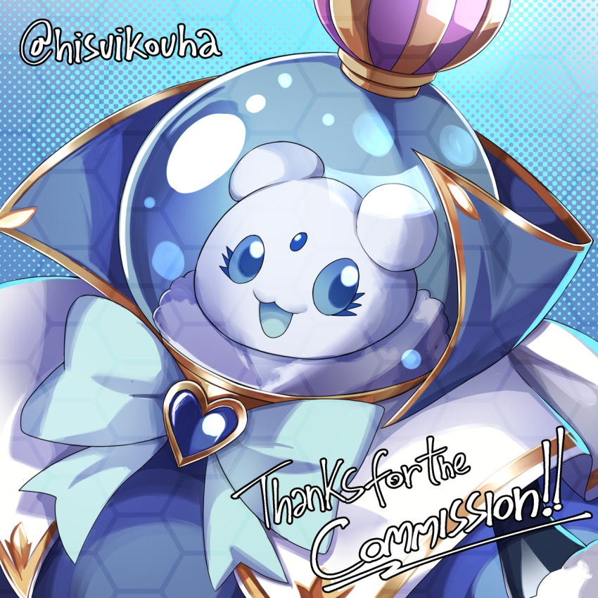 close-up, commission, crown, digimon, digimon_(creature), english_commentary, english_text, highres
