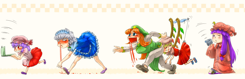 absurdres, blonde_hair, blood, braid, degedege, dress, flandre_scarlet, highres