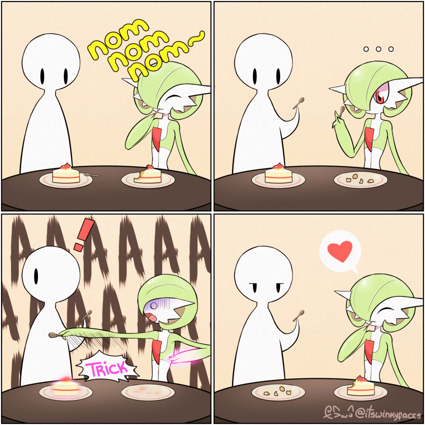 !, ..., artist_name, bob_cut, cake, cake_slice, colored_skin, eating