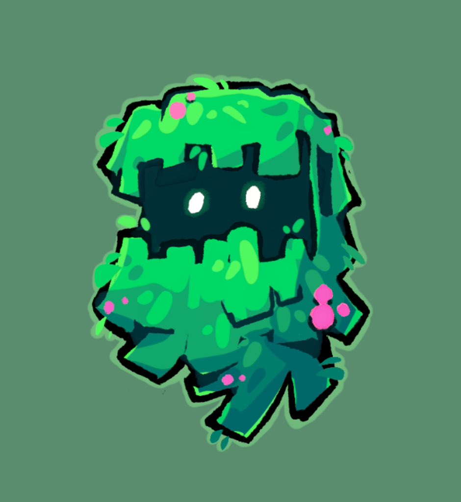 glare_(minecraft), green_background, leafysky22, minecraft, no_humans, simple_background, solo