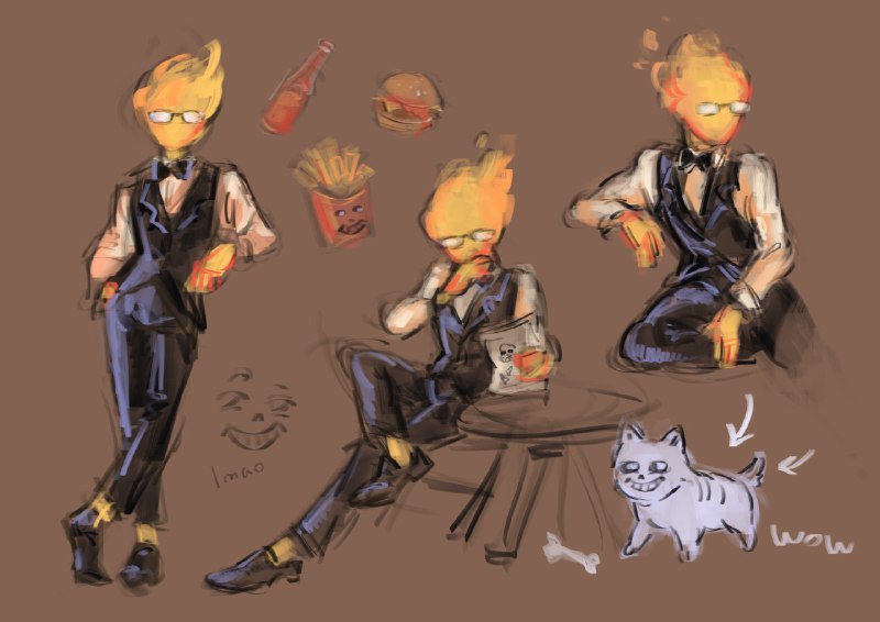 1boy, 2024, 2d, alternate_species, animal, animalization, black_bowtie, black_pants