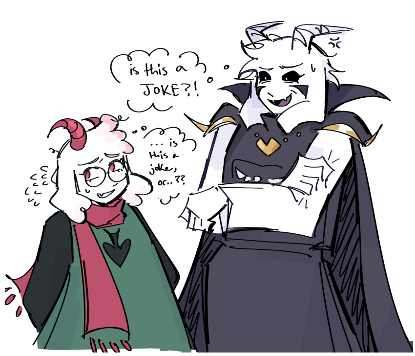 2024, 2boys, 2d, anthro, arms_behind_back, asriel_dreemurr, asriel_dreemurr_(god_of_hyperdeath), black_sclera