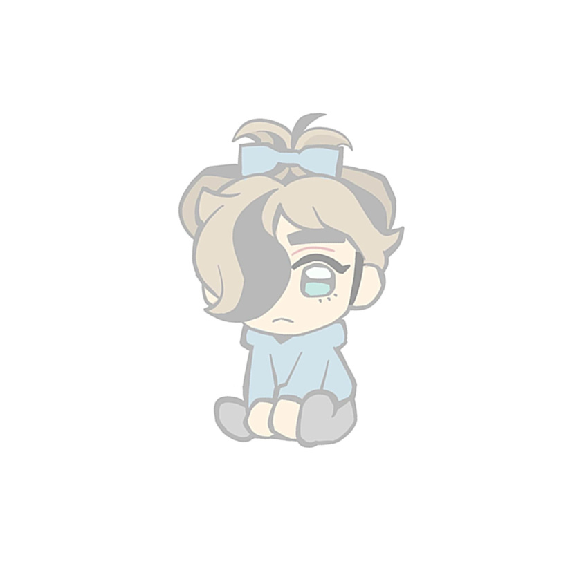 1boy, aged_down, arven_(pokemon), blue_bow, blue_hoodie, bow, brown_hair, closed_mouth