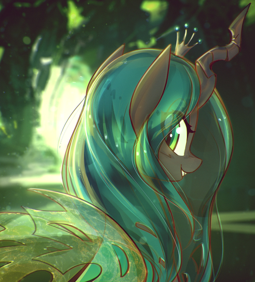 absurdres, animal_focus, aqua_hair, crown, eyelashes, from_behind, green_eyes, highres