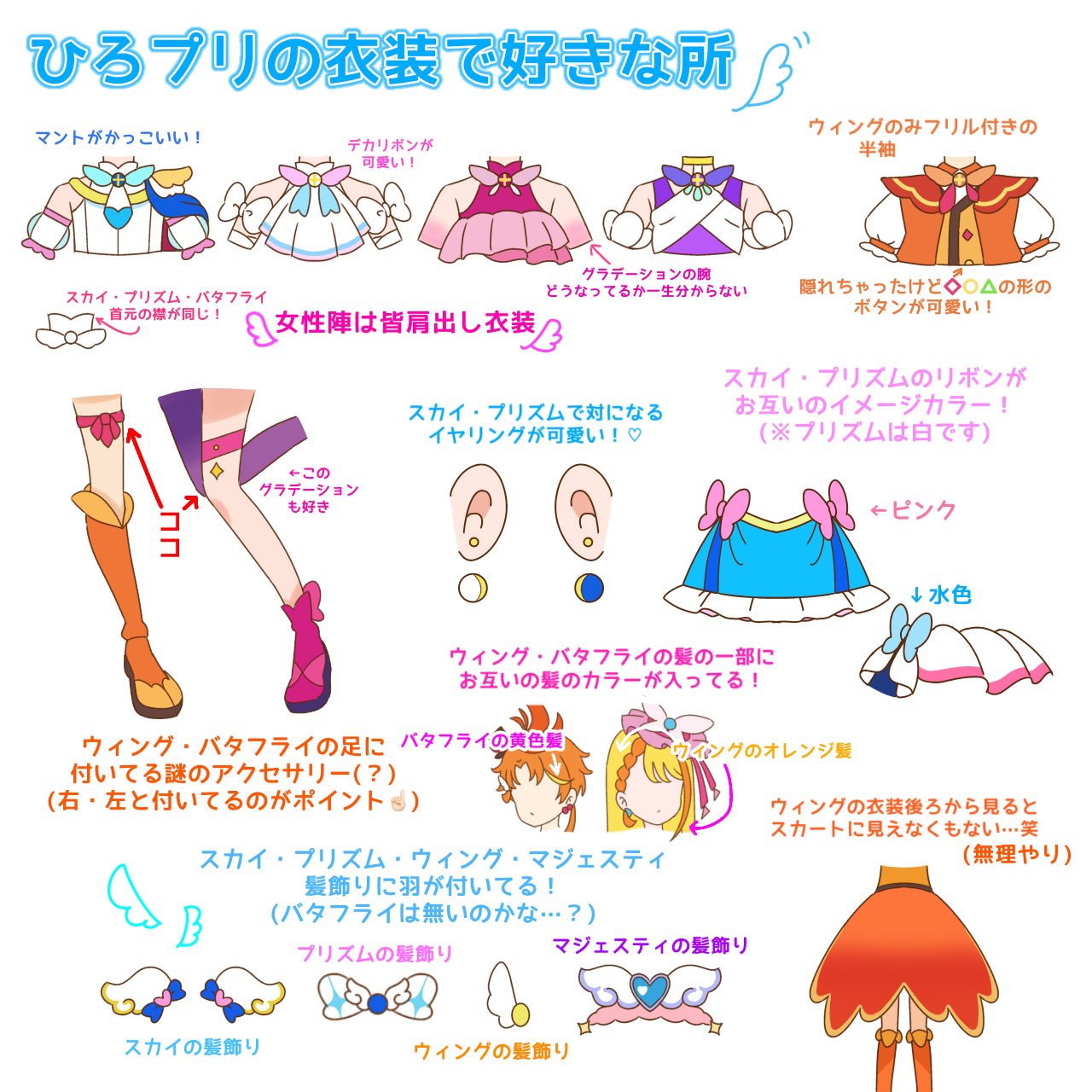 2v_iil3, cure_butterfly, cure_majesty, cure_prism, cure_sky, cure_wing, highres, hirogaru_sky!_precure