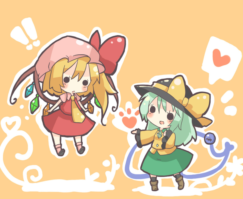 flandre_scarlet, hanuu_(kemomiku), heart, komeiji_koishi, touhou