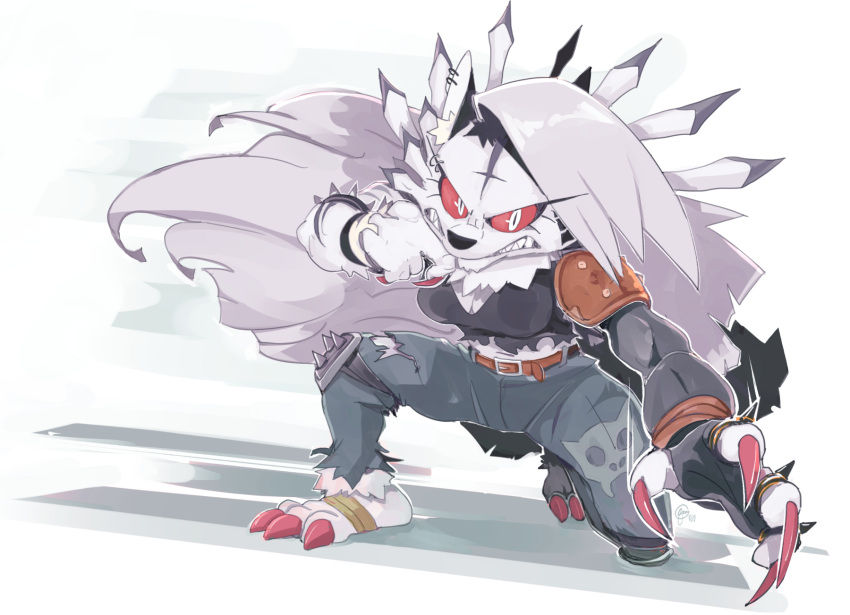 angry, armor, belt, claws, colored_sclera, cosplay, digimon, furry