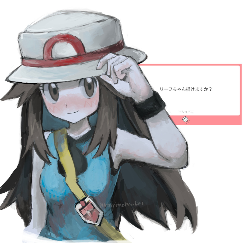 1girl, absurdres, brown_eyes, brown_hair, bucket_hat, closed_mouth, commentary_request, eyelashes
