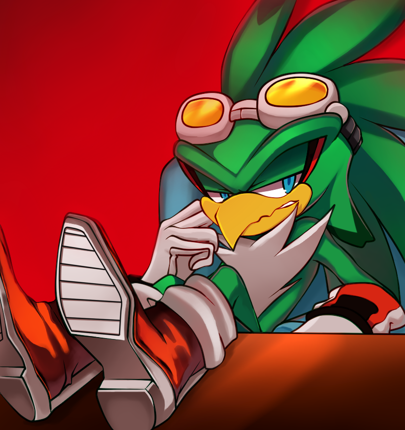 1boy, beak, bird_boy, blue_eyes, furry, furry_male, gloves, goggles
