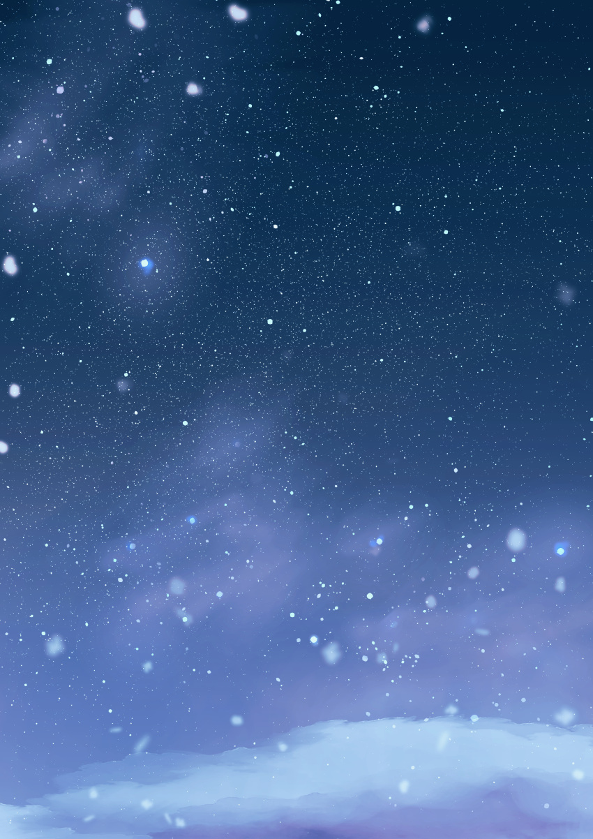 absurdres, highres, miho_illust, night, night_sky, no_humans, original, outdoors, scenery, sky, sky_focus, snowing, star_(sky), starry_sky