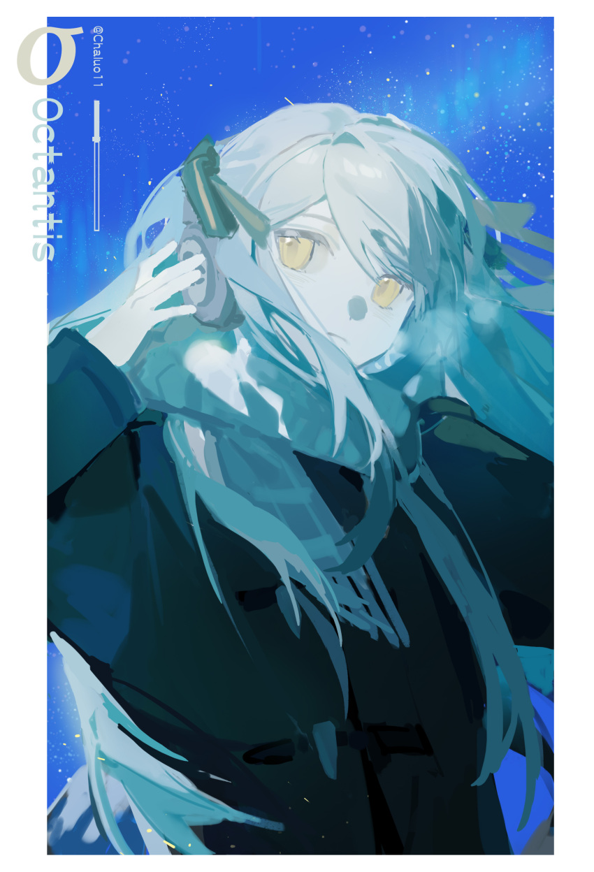 1girl, absurdres, bang_dream!, bang_dream!_it's_mygo!!!!!, black_jacket, blue_hair, border, chaluo11
