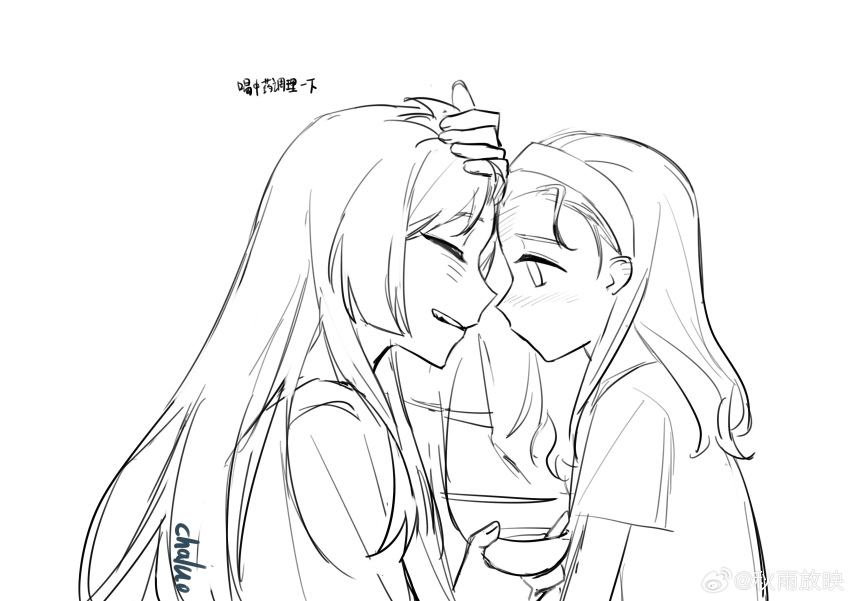 2girls, absurdres, aged_down, bang_dream!, bang_dream!_it's_mygo!!!!!, blush, chaluo11, chihaya_anon