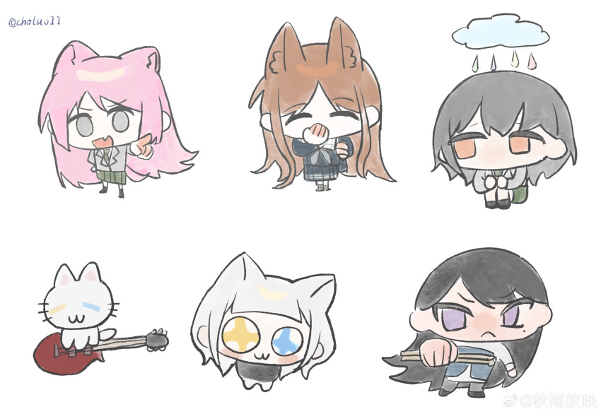 5girls, :3, absurdres, animal_ears, bang_dream!, bang_dream!_it's_mygo!!!!!, black_hair, blue_eyes