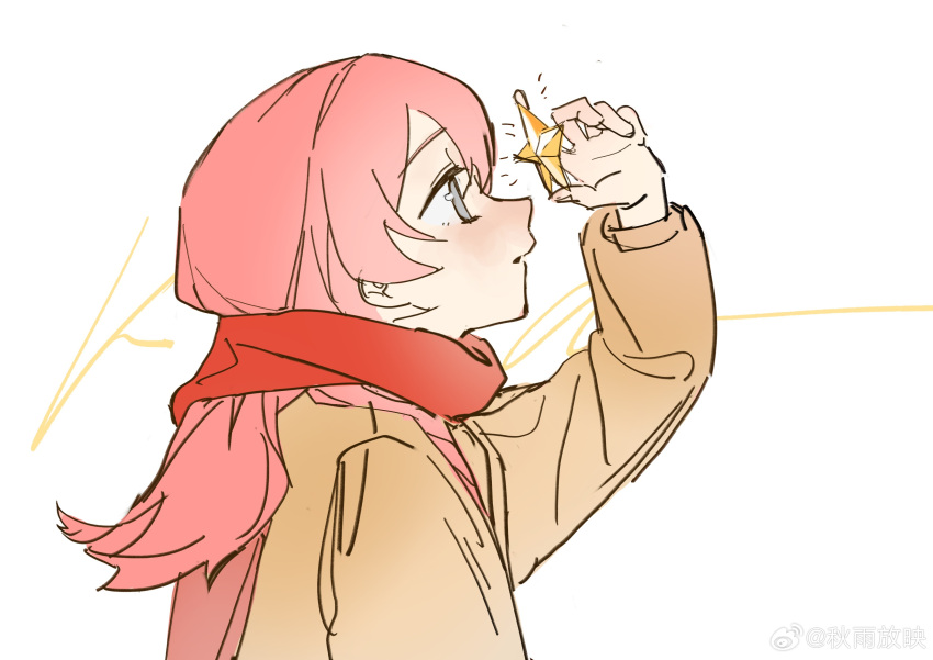 1girl, absurdres, bang_dream!, bang_dream!_it's_mygo!!!!!, brown_jacket, chaluo11, chihaya_anon, chinese_commentary