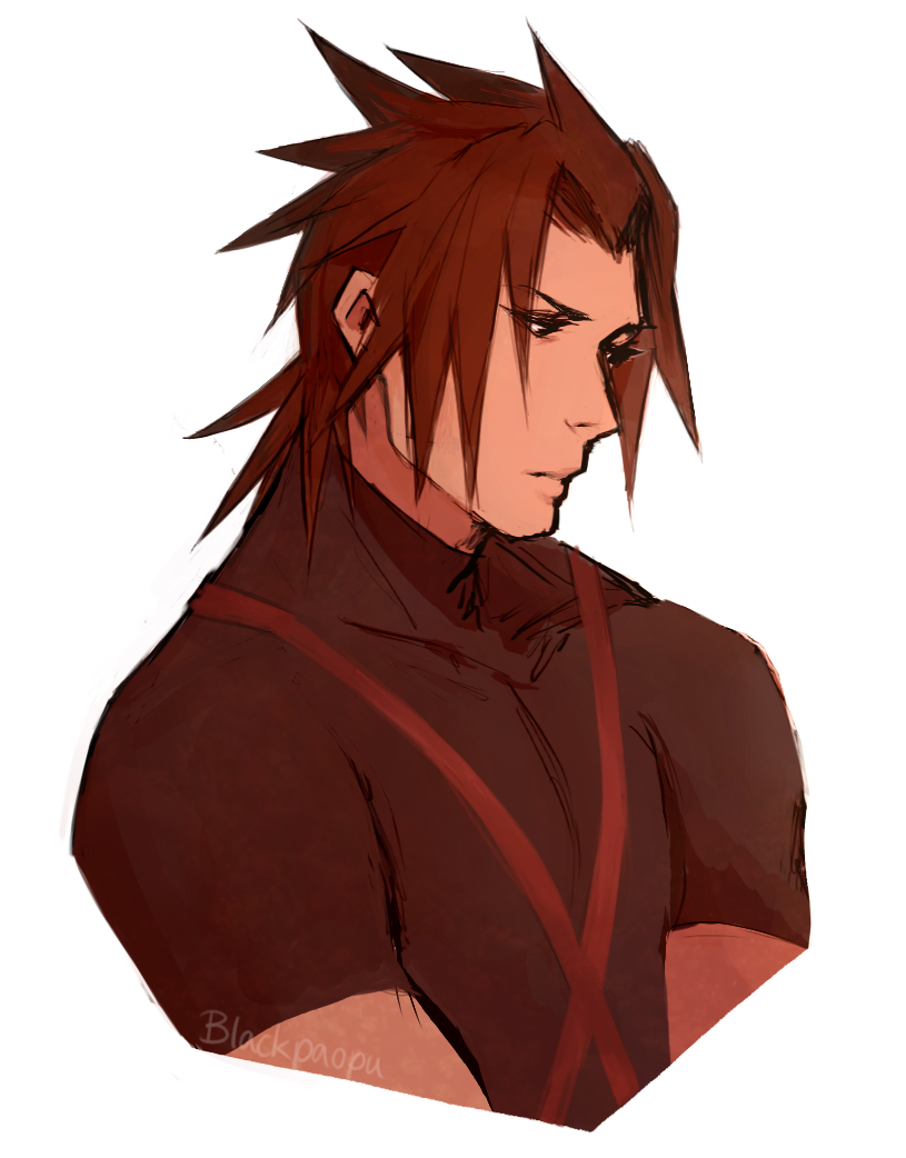 1boy, black_eyes, blackpaopu, brown_hair, chest_strap, closed_mouth, collarbone, english_commentary