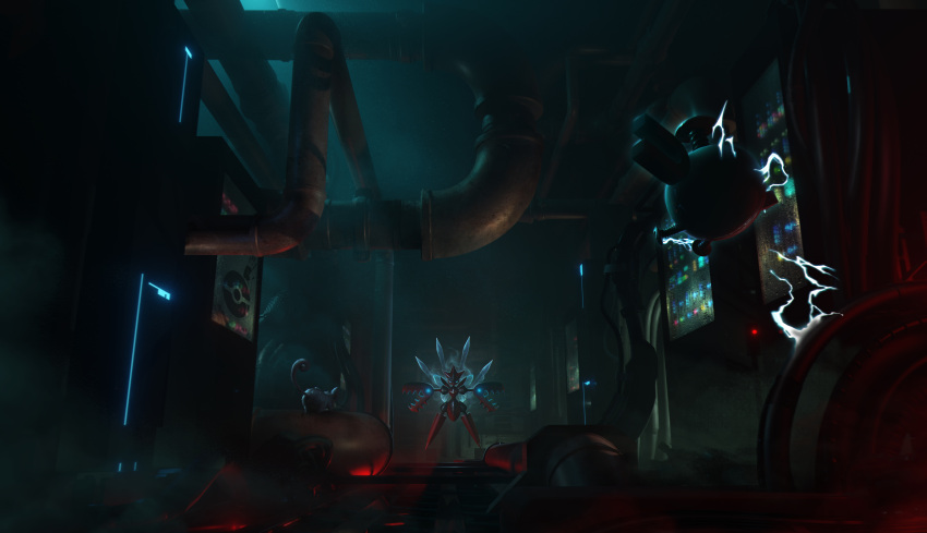 absurdres, cable, condensation, electricity, hallway, handprint, highres, incredibly_absurdres