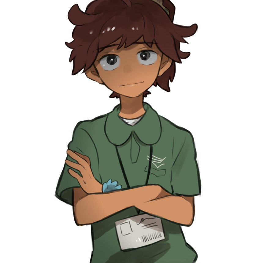 1girl, aged_up, amphibia, anne_boonchuy, black_eyes, bright_pupils, brown_hair, closed_mouth