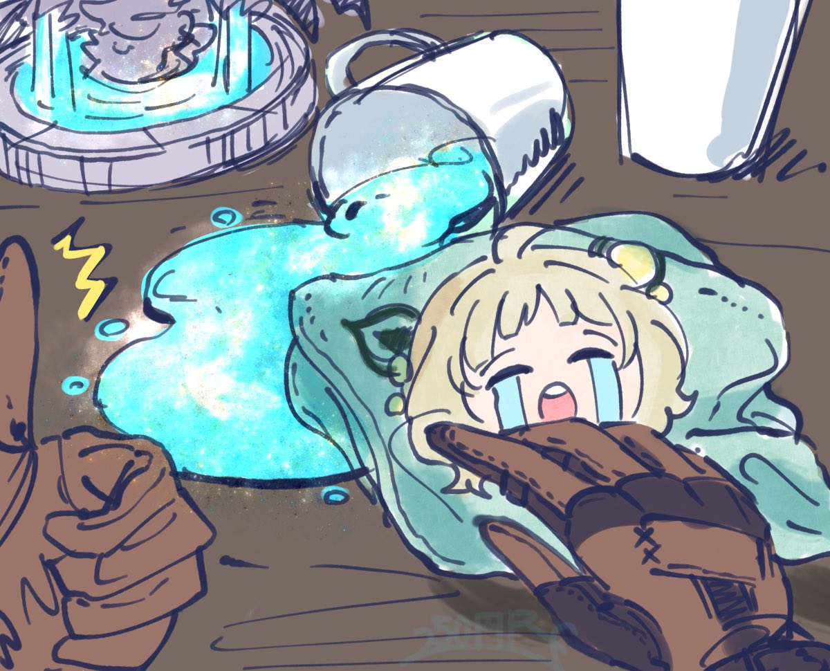 1other, 250en_remon, character_print, crying_emoji, cup, duel_monster, emoji, fountain