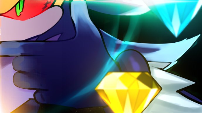 1boy, chaos_emerald, colored_sclera, finger_frame, furry, furry_male, glowing, green_eyes, looking_at_viewer, male_focus, mephiles_the_dark, red_sclera, sonic_(series), sonic_the_hedgehog_(2006), theadamay1, thumbnail_collage, upper_body