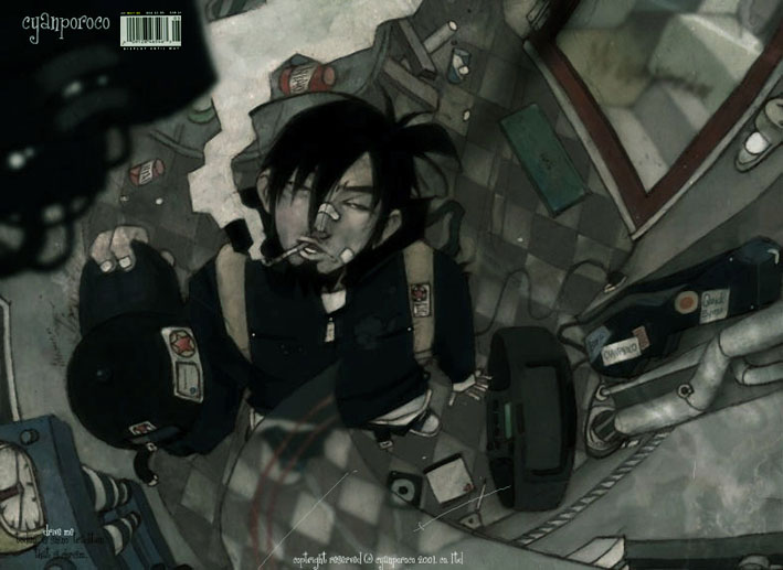 1boy, 2001, bandaid, bandaid_on_face, bandaid_on_nose, barcode, black_hair, black_jacket