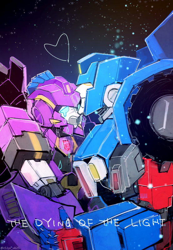 1boy, 1girl, autobot, beaters_g0416, blue_eyes, closed_eyes, crying, helmet