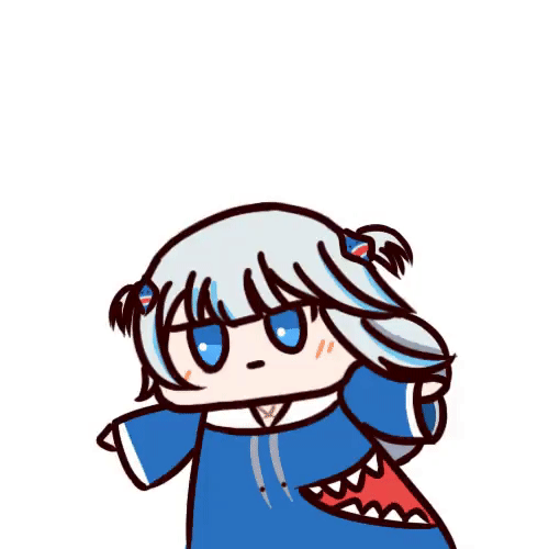 1girl, animated_gif, gawr_gura, hololive, hololive_english, medium_hair, seseren_(style), spinning