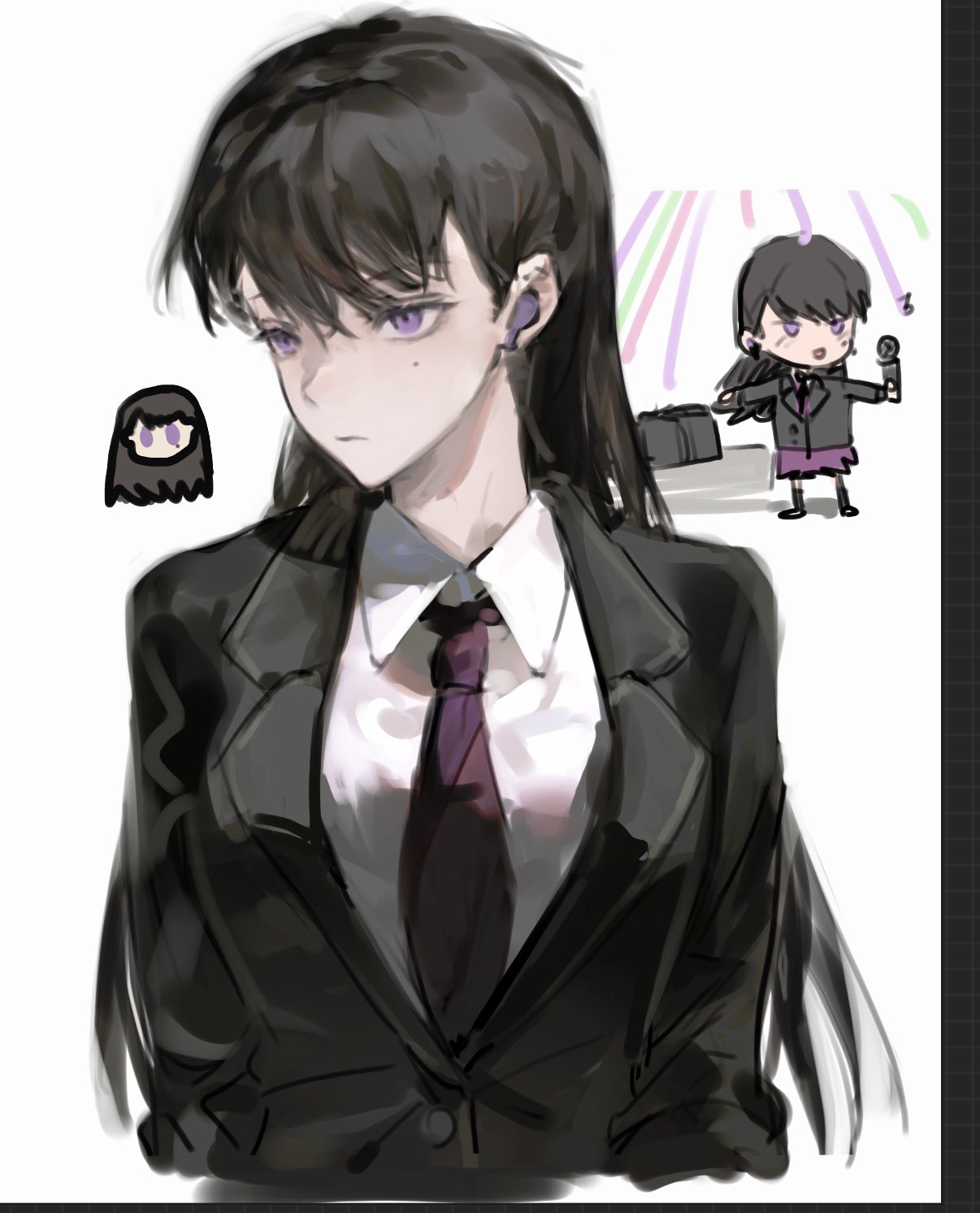 1girl, bang_dream!, bang_dream!_it's_mygo!!!!!, black_hair, black_jacket, earphones, haneoka_school_uniform, highres