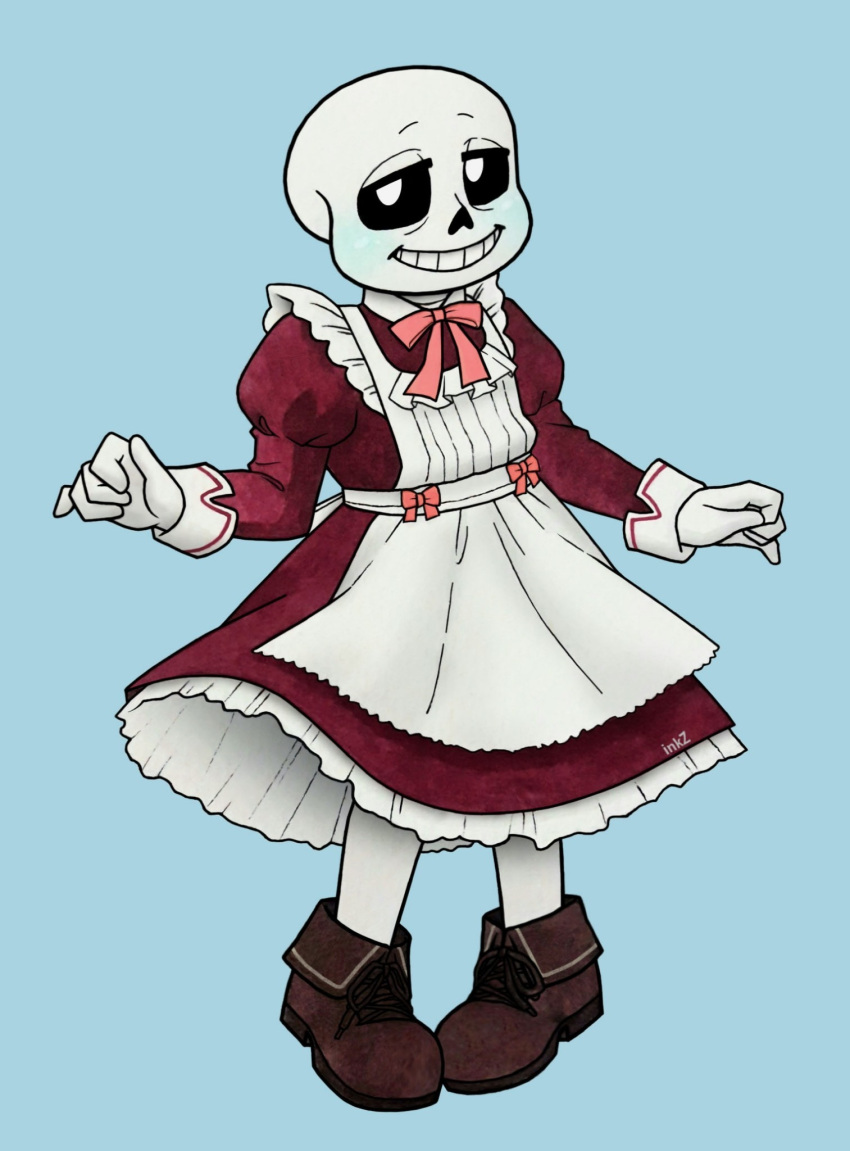 1boy, 2020, 2d, alternate_costume, artist_name, blue_background, brown_shoes, commentary