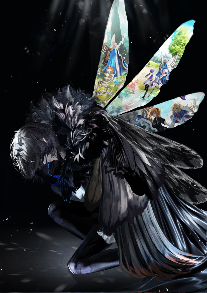 antinese, arthropod_boy, bug, butterfly_wings, crown, dark, dragonfly_wings, faerie_knights_(fate)