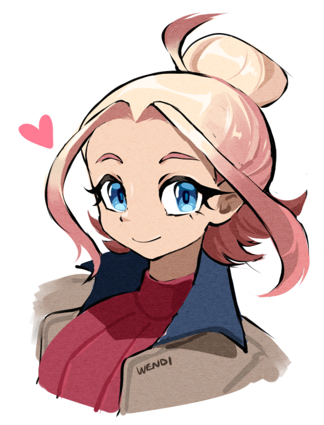 1girl, artist_name, blonde_hair, blue_eyes, brown_jacket, closed_mouth, diviously, eyelashes