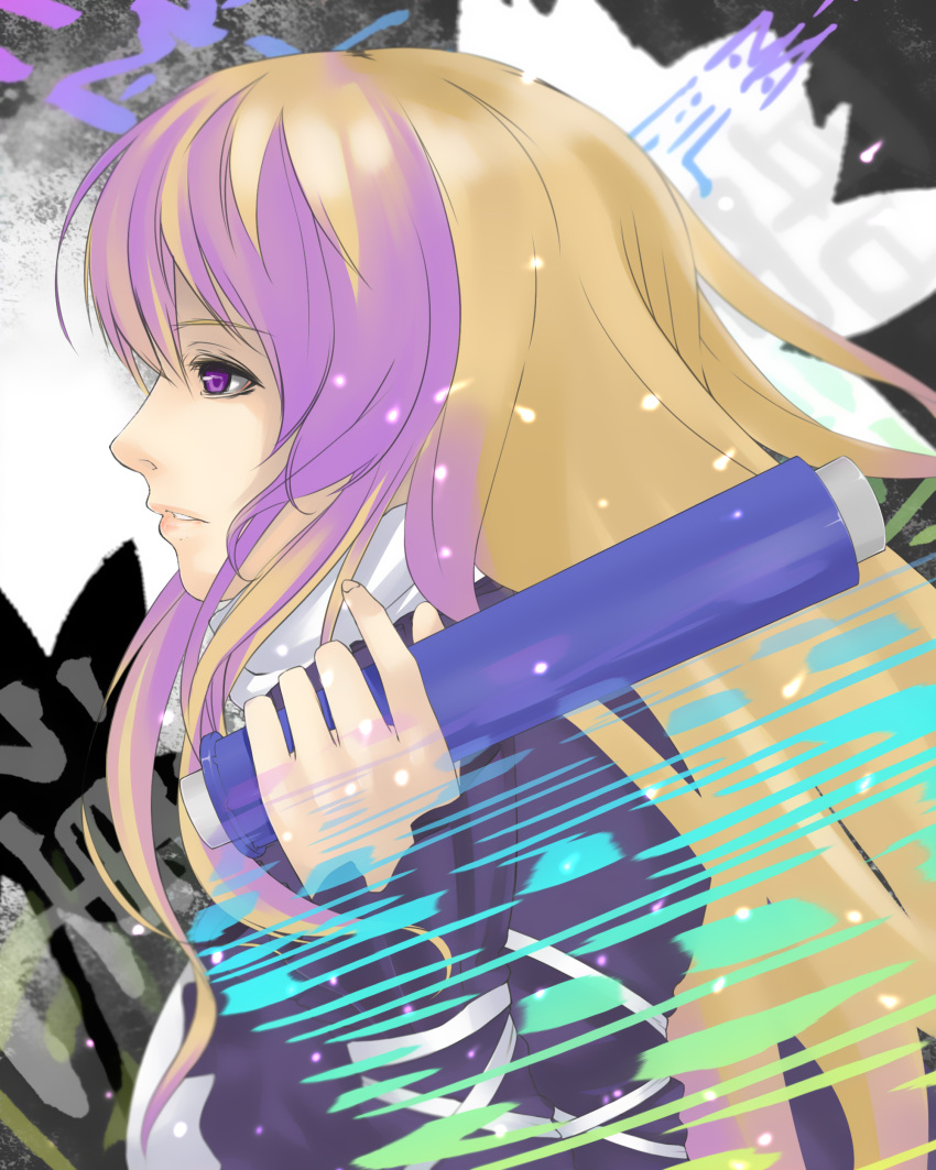 absurdres, gradient_hair, highres, hijiri_byakuren, long_hair, multicolored_hair, profile, purple_eyes