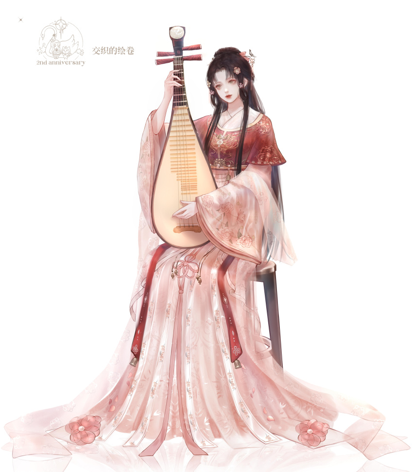 1girl, absurdres, black_hair, brown_eyes, character_request, chinese_clothes, chinese_commentary, closed_mouth