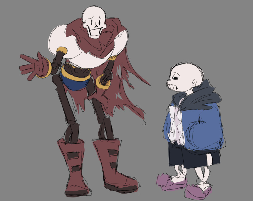 2024, 2boys, 2d, \||/, amorthlen, black_shorts, blue_jacket, boots