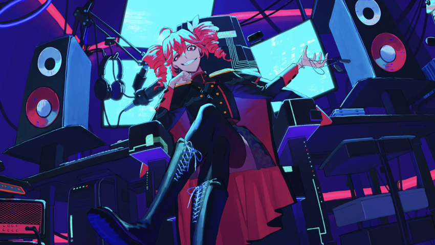 1girl, adapted_costume, ahoge, alternate_costume, black_boots, black_jacket, black_pantyhose, boots