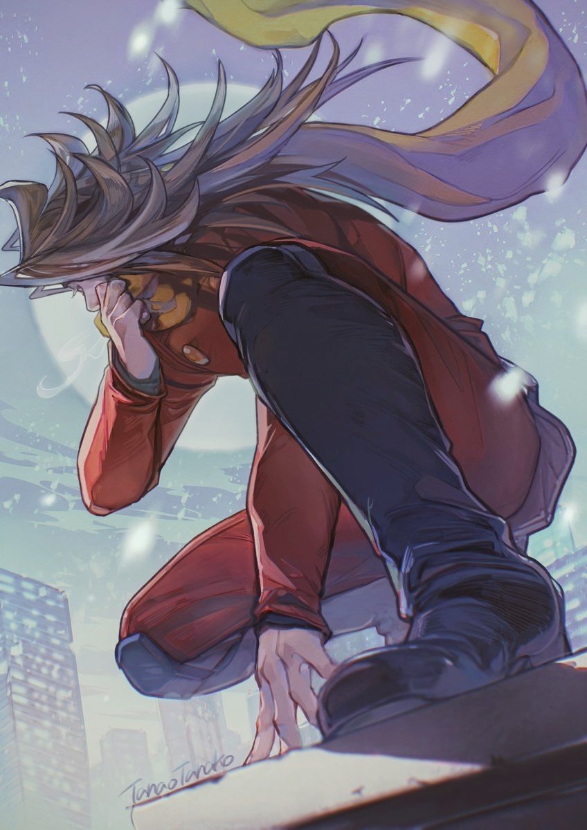 1boy, black_boots, boots, buttons, coat, cyborg, cyborg_009, dynamic_pose