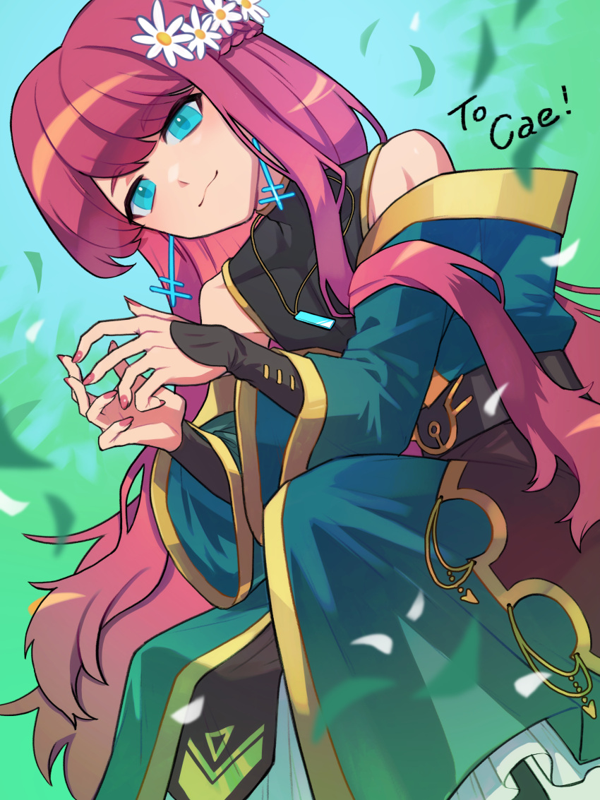 1boy, :3, absurdly_long_hair, absurdres, aqua_eyes, aqua_robe, bare_shoulders, belt