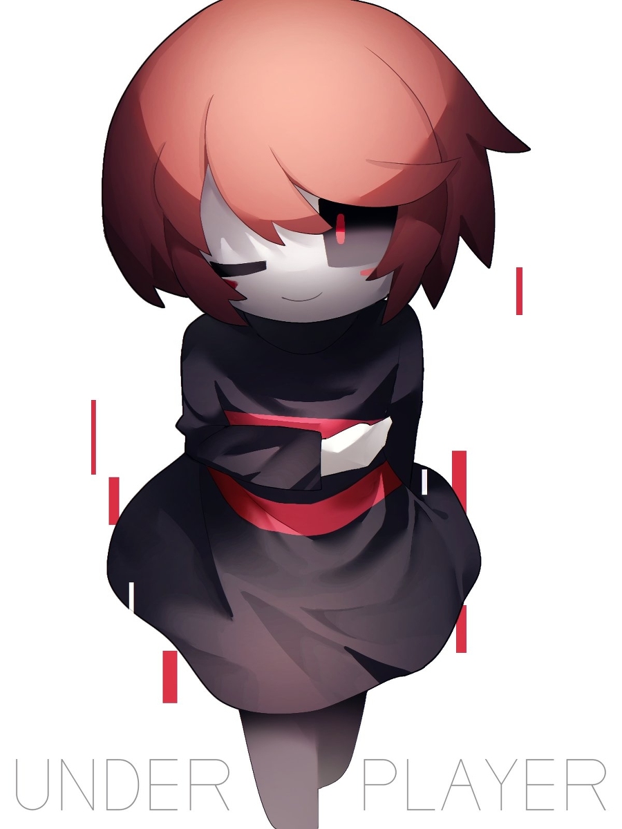 alternate_universe, black_dress, black_leggings, black_sclera, blush, colored_sclera, colored_skin, deeeeeeen114514