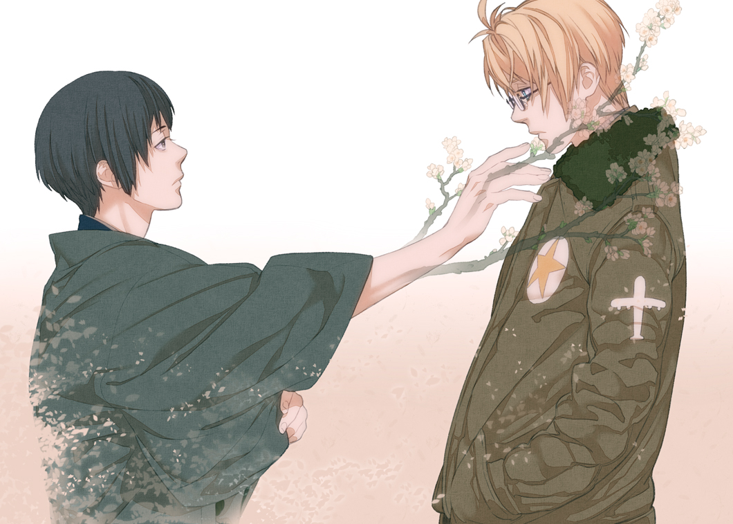 akekure, america_(hetalia), axis_powers_hetalia, bad_id, black_hair, blonde_hair, blue_eyes, glasses