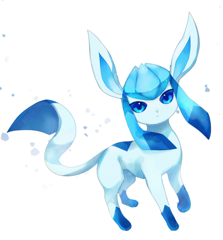 absurdres, animal_focus, blue_eyes, closed_mouth, full_body, glaceon, highres, looking_at_viewer
